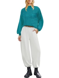 ETCYY NEW Sweater Sets Women 2 Piece Outfits 2023 Trendy Lounge Sets with Long Sleeve Knit Tops and High Waisted Sweat Pants