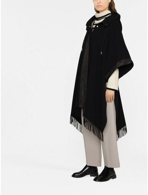 Moncler fringe-detail wool cape