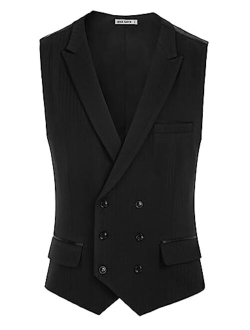 Men's Suit Vest Business Formal Dress Waistcoat Vest with 3 Pockets for Suit or Tuxedo