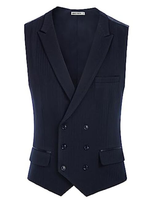 GRACE KARIN Men's Suit Vest Business Formal Dress Waistcoat Vest with 3 Pockets for Suit or Tuxedo