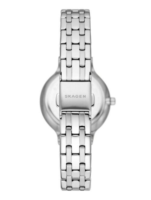 SKAGEN Women's Anita Lille Three Hand Silver-Tone Stainless Steel Watch 30mm