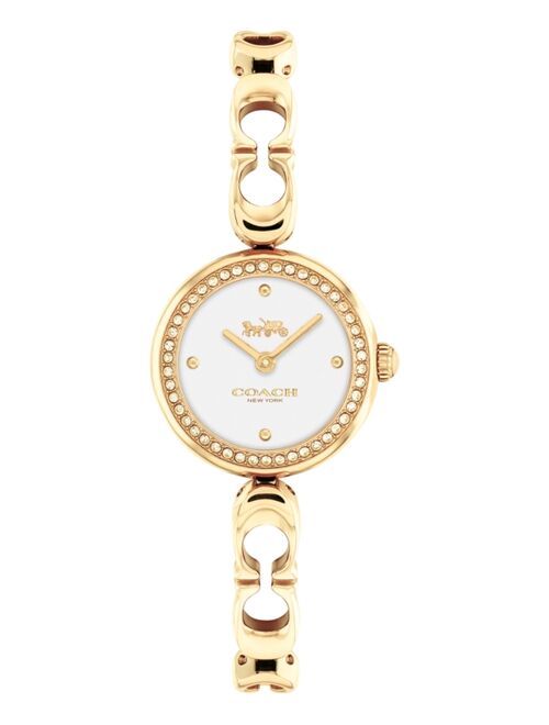 COACH Women's Gracie Quartz Gold-Tone Stainless Steel Bangle Watch 23mm