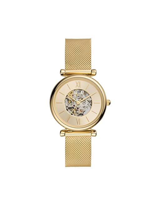 FOSSIL Women's Carlie Three-Hand Rose Gold-Tone Stainless Steel Watch, 30mm