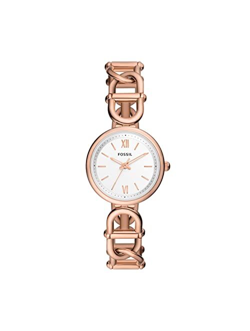 FOSSIL Women's Carlie Three-Hand Rose Gold-Tone Stainless Steel Watch, 30mm