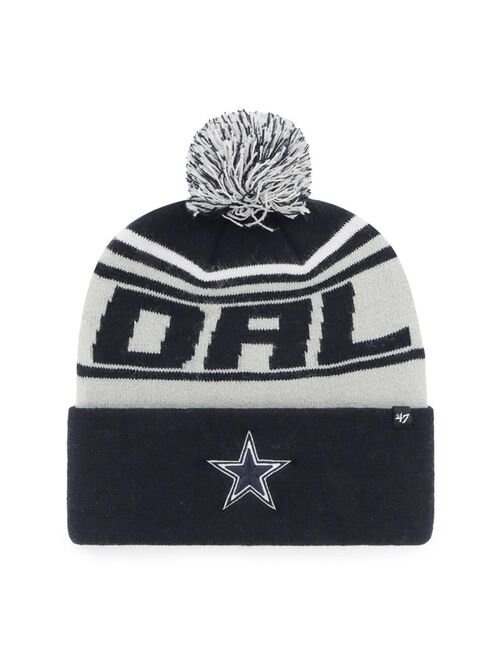 '47 BRAND Men's Navy Dallas Cowboys Stylus Cuffed Knit Hat with Pom