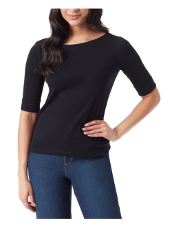 Women's Alanis Boat Neck Elbow-Sleeve T-Shirt