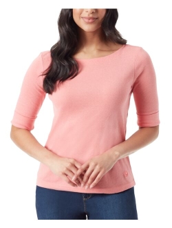 Women's Alanis Boat Neck Elbow-Sleeve T-Shirt