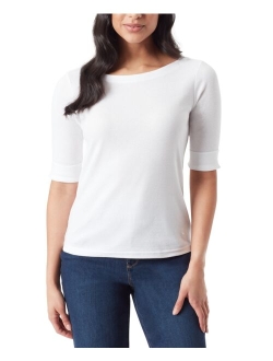 Women's Alanis Boat Neck Elbow-Sleeve T-Shirt