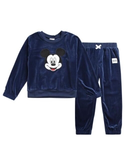 Boys' Velour Jog Set - 2 Piece Mickey Mouse, Winnie the Pooh Pants Set - Sweatshirt, Sweatpants for Little Boys (2T-7)