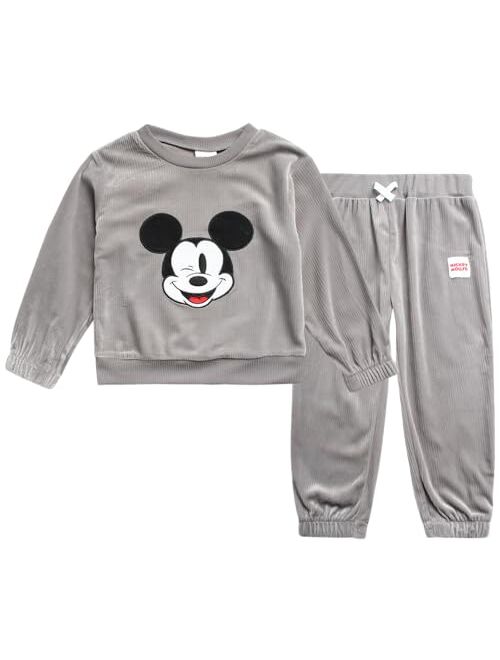 Disney Boys' Velour Jog Set - 2 Piece Mickey Mouse, Winnie the Pooh Pants Set - Sweatshirt, Sweatpants for Little Boys (2T-7)