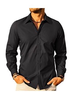 Men's Business Casual Long Sleeves Dress Shirts