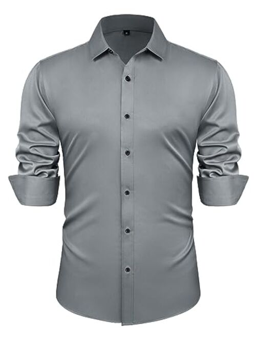 PJ PAUL JONES Men's Business Casual Long Sleeves Dress Shirts