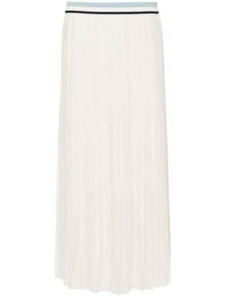 plisse pleated midi skirt