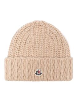 logo-patch cashmere beanie