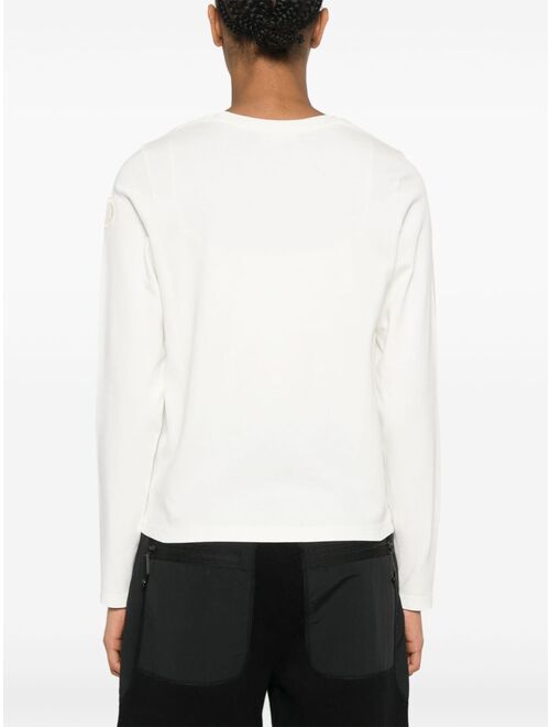 Moncler flocked-logo long-sleeve T-shirt