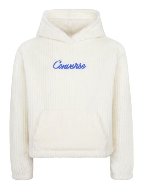 CONVERSE Big Girls Ribbed Sherpa Long Sleeves Hoodie