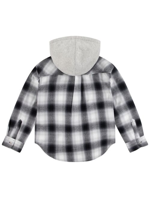 LEVI'S Big Girls Long Sleeve Button Up Woven Flannel Top with Hood