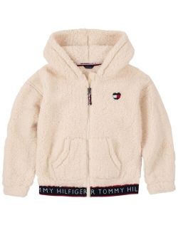 Big Girls Sherpa Zip-Up Hooded Sweatshirt