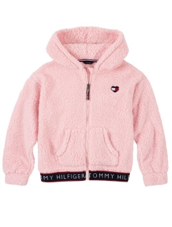 Big Girls Sherpa Zip-Up Hooded Sweatshirt