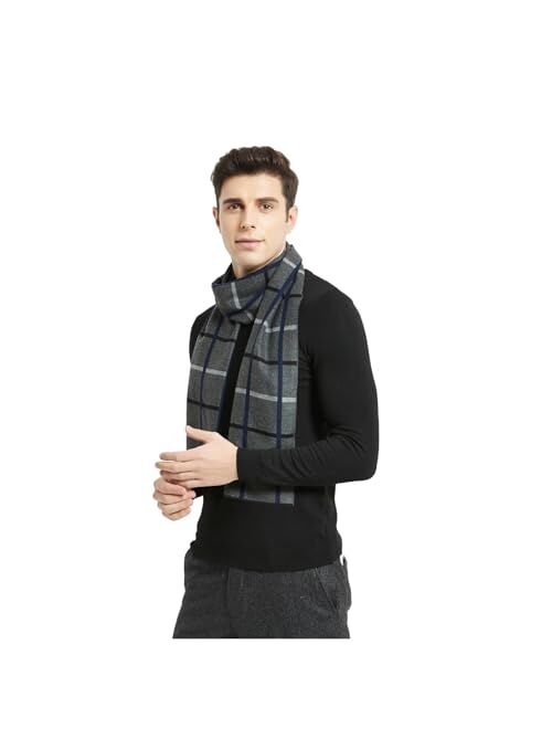 Glen Mila Mens Classic Winter Scarf Cashmere Winter Scarves Long Plain Fashion Formal Soft Scarf for Men