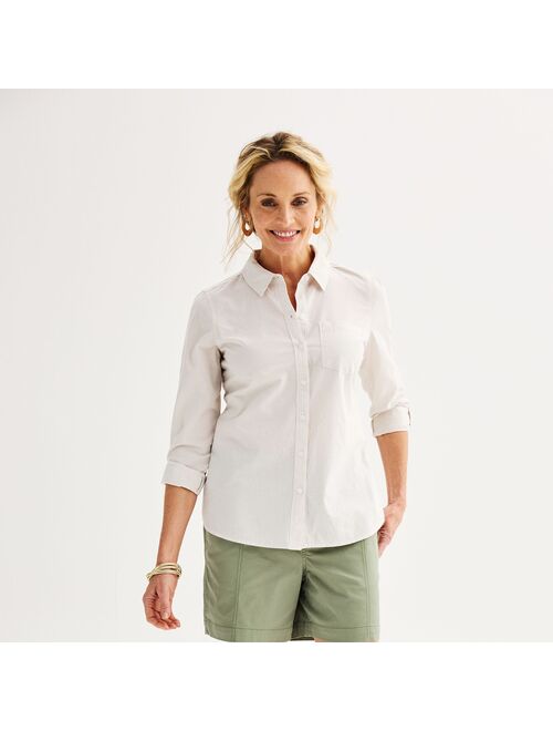 Petite Croft & Barrow Essential Comfort Stretch Shirt