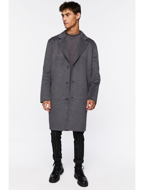 Forever 21 Longline Duster Coat Charcoal