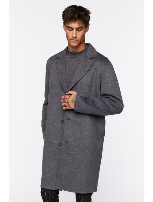 Forever 21 Longline Duster Coat Charcoal