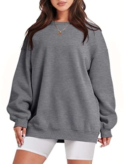 Oversized Sweatshirt for Women Fleece Long Sleeve Crewneck Casual Pullover Top Fall 2023 Trendy Clothes