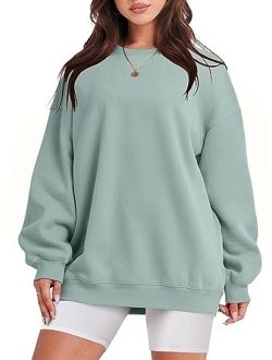 Oversized Sweatshirt for Women Fleece Long Sleeve Crewneck Casual Pullover Top Fall 2023 Trendy Clothes