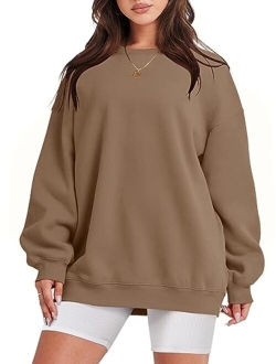 Oversized Sweatshirt for Women Fleece Long Sleeve Crewneck Casual Pullover Top Fall 2023 Trendy Clothes