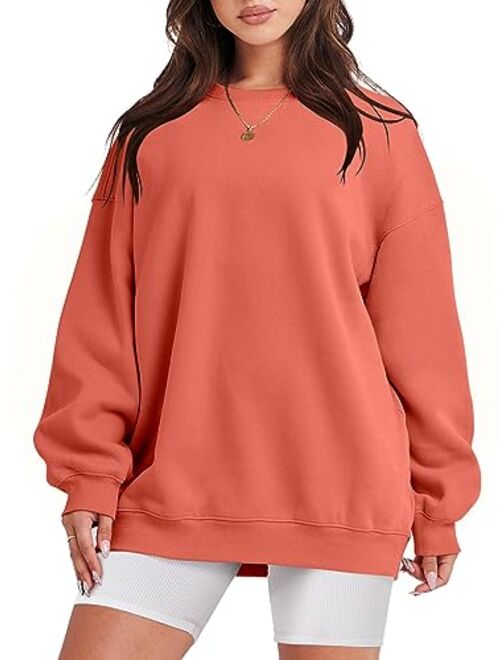 ANRABESS Oversized Sweatshirt for Women Fleece Long Sleeve Crewneck Casual Pullover Top Fall 2023 Trendy Clothes