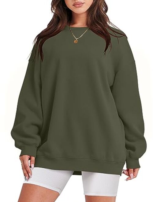 ANRABESS Oversized Sweatshirt for Women Fleece Long Sleeve Crewneck Casual Pullover Top Fall 2023 Trendy Clothes