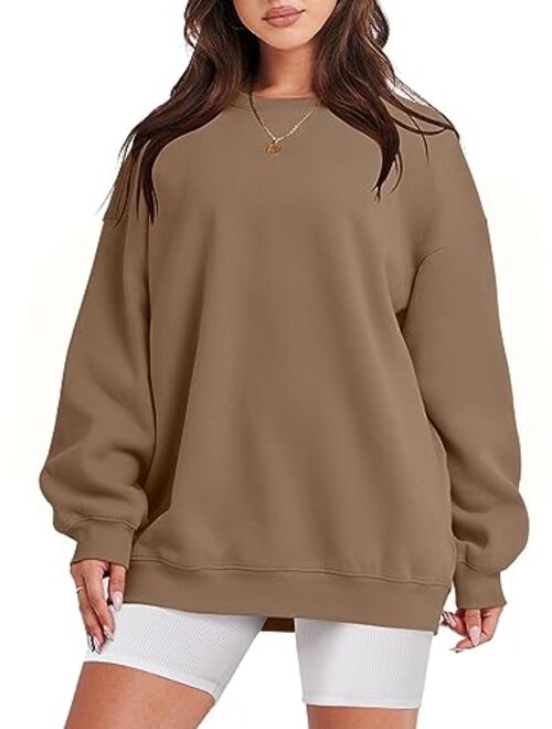 ANRABESS Oversized Sweatshirt for Women Fleece Long Sleeve Crewneck Casual Pullover Top Fall 2023 Trendy Clothes