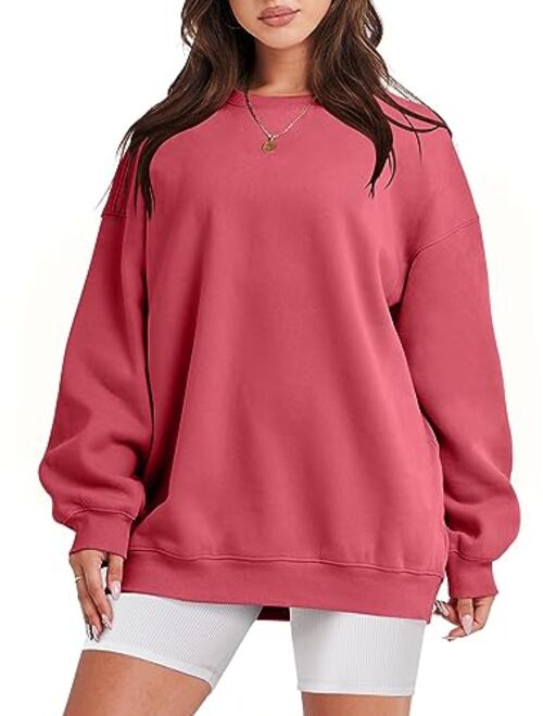 ANRABESS Oversized Sweatshirt for Women Fleece Long Sleeve Crewneck Casual Pullover Top Fall 2023 Trendy Clothes