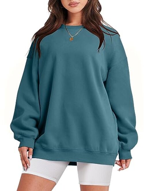 ANRABESS Oversized Sweatshirt for Women Fleece Long Sleeve Crewneck Casual Pullover Top Fall 2023 Trendy Clothes