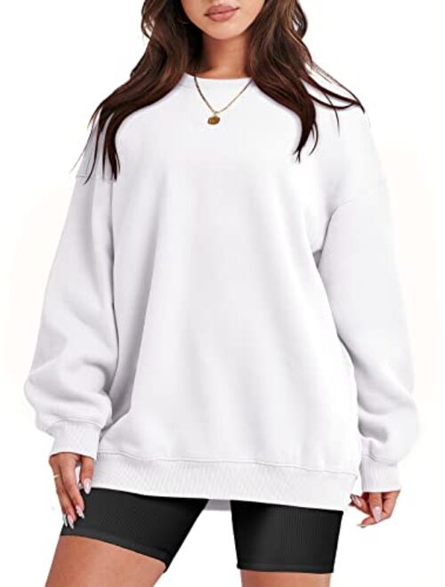 ANRABESS Oversized Sweatshirt for Women Fleece Long Sleeve Crewneck Casual Pullover Top Fall 2023 Trendy Clothes