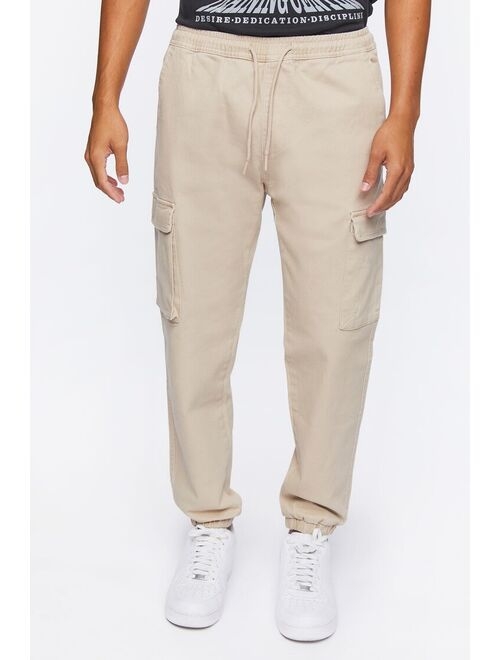 Forever 21 Drawstring Cargo Joggers Taupe