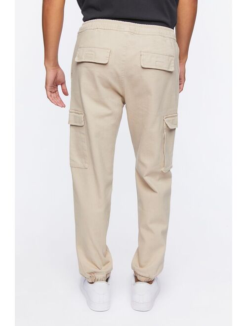 Forever 21 Drawstring Cargo Joggers Taupe