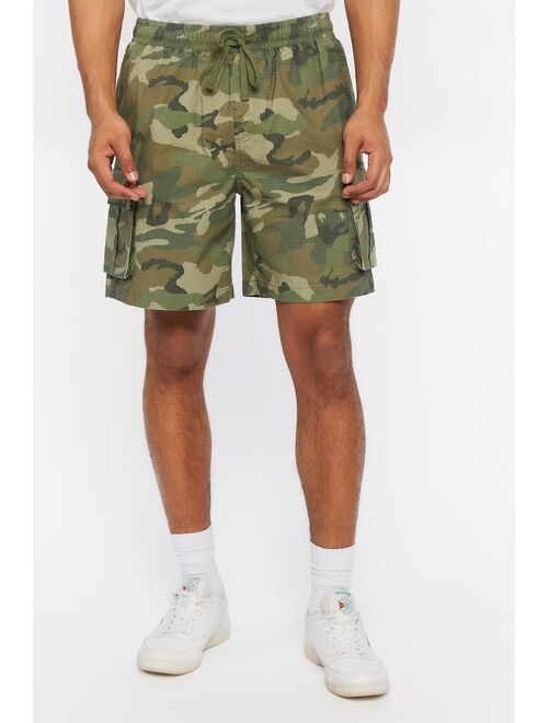 Forever 21 Camo Ripstop Cargo Shorts Olive/Multi