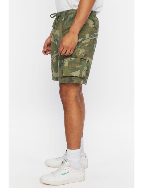 Forever 21 Camo Ripstop Cargo Shorts Olive/Multi