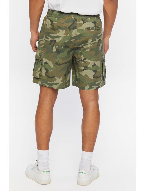 Forever 21 Camo Ripstop Cargo Shorts Olive/Multi