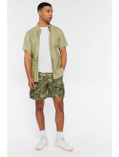 Forever 21 Camo Ripstop Cargo Shorts Olive/Multi