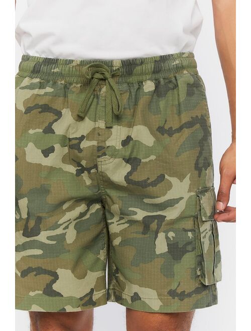 Forever 21 Camo Ripstop Cargo Shorts Olive/Multi