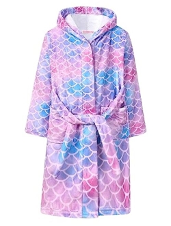 CHILDRENSTAR Girls Robe Kids Bathrobes Plush Soft Fleece Pajamas Sleepwear