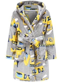 BTPEIHTD Kids Hooded Bathrobe Girls Soft Plush Hooded Flannel Pajamas Sleepwear Boys Spa Robe