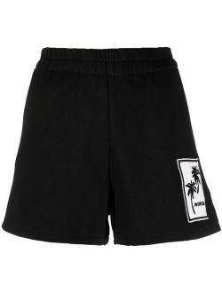 logo-print track shorts