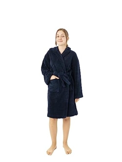 BC BARE COTTON Kids Microfiber Fleece Hooded Robe