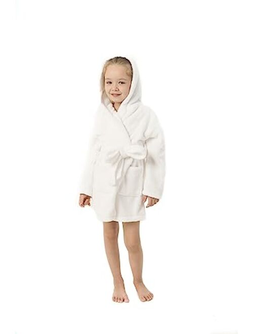 BC BARE COTTON Kids Microfiber Fleece Hooded Robe