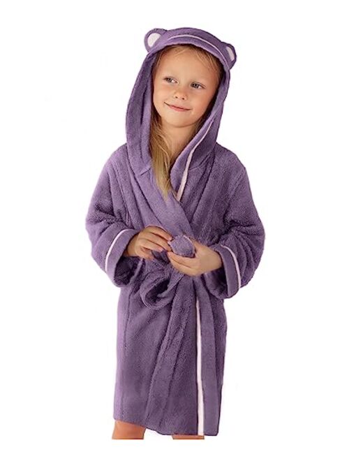 Warm Cuddles Premium Soft Bath Robe for Toddlers Babies Kids - Rayon from Organic Bamboo Toddler Robe with Hood - Girls Robe Boys Robe