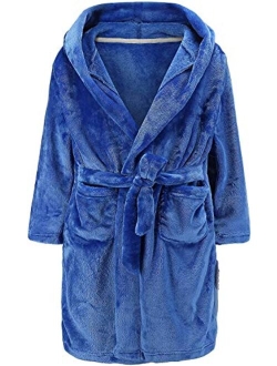 ECGK Boys Girls Robe Toddler Kids Soft Plush Hooded Bathrobe Sleepwear Pajamas Gifts Selections for Kids